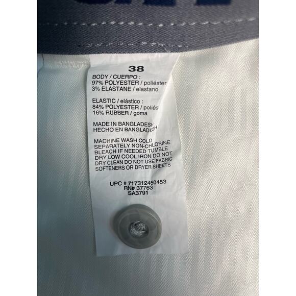 Men’s PGA Tour White & Gray Checked 10” Inseam Flat Front Golf Shirts Size 38 - Picture 5 of 7